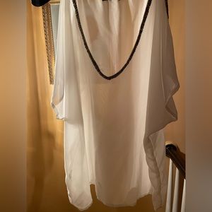 Bragus sheer blouse Sz M. Cream color